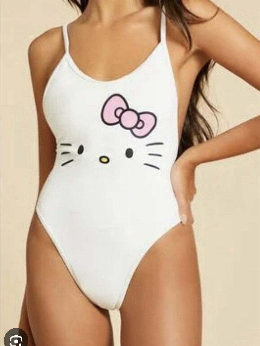 Forever 21 White Hello Kitty Graphic One-Piece Swimsuit NWT